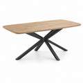 Tavolo da pranzo rettangolare rovere naturale e acciaio nero 180 x 90 x 75 cm