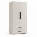 Armadio guardaroba 2 ante 2 cassetti beige in pannello truciolare nobilitato rettangolare 80 x 50 x 180 cm