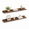 Set 2 mensole da parete marrone noce in MDF 80 x 15 x 10 cm