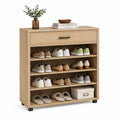 Scarpiera con cassetto rovere chiaro MDF rettangolare 80 x 30 x 100 cm