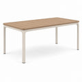 Tavolo da giardino rettangolare beige e tortora in alluminio e polipropilene 150 x 90 x 75 cm