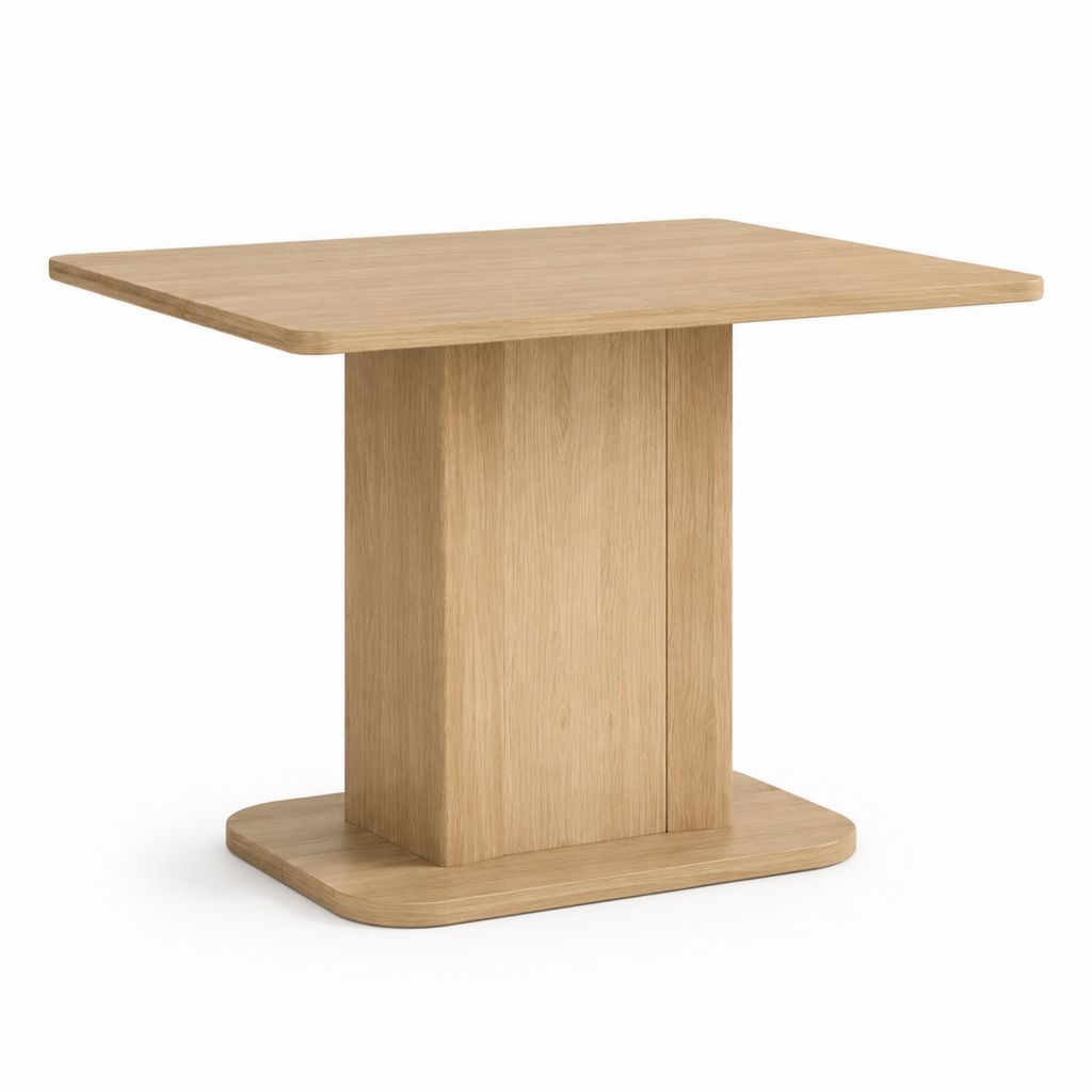 Tavolo da pranzo rettangolare rovere chiaro in MDF impiallacciato 120 x 80 x 75 cm