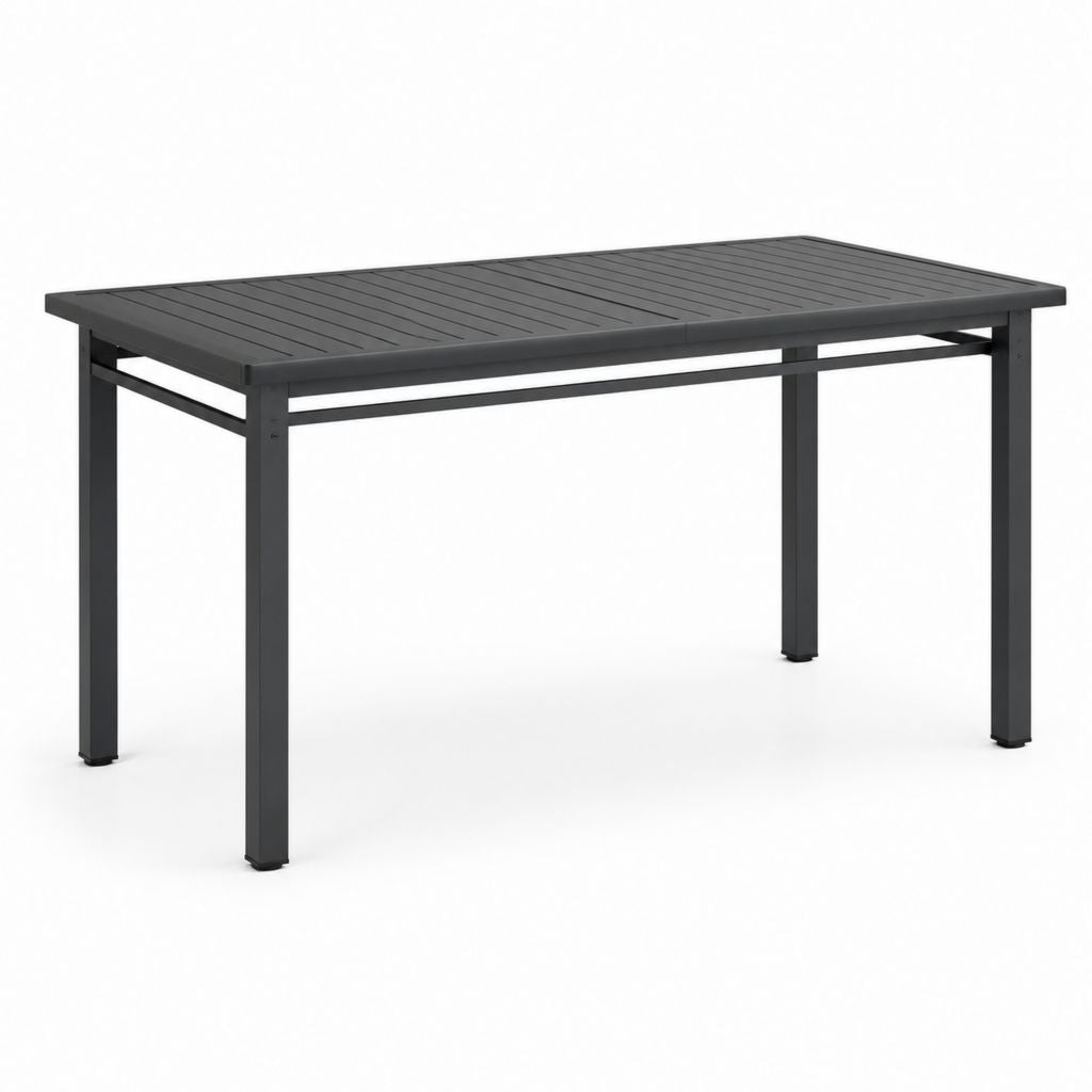 Tavolo da giardino rettangolare antracite in alluminio 150 x 90 x 74 cm