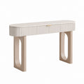 Consolle da ingresso con cassetto beige in MDF sagoma ovale 120 x 40 x 78 cm